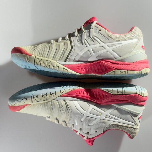 ASICS Women's Gel Resolution 7 Tennis Shoes Beige/Pink Non-Marking Sole Size 8 - Picture 7 of 11